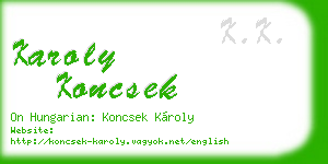 karoly koncsek business card